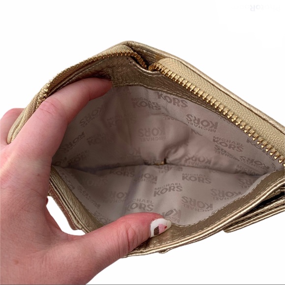 Michael Kors • Gold and Tan MK Wallet - Picture 10 of 16